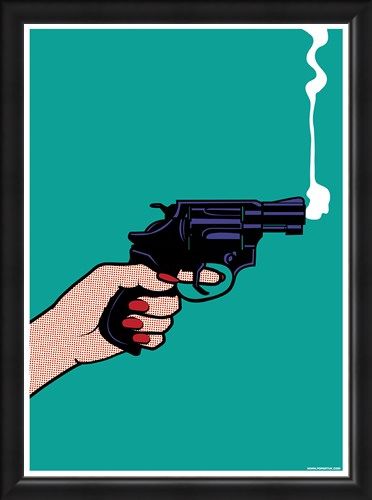 Framed Framed Smokin' Revolver - A Sideways Shot