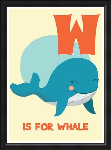 Framed Framed W Is For Whale - Learning By Pictures