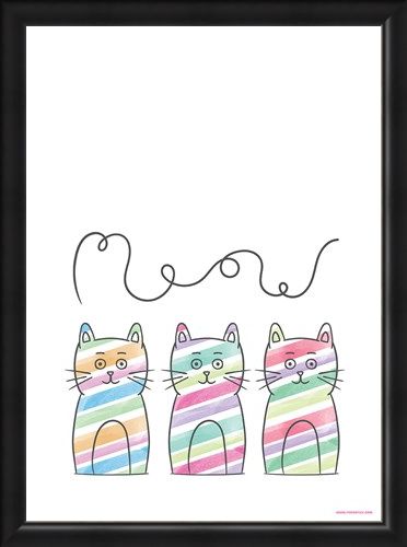 Framed Framed Meow - Stripy Trio