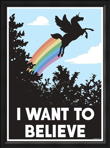 Framed Framed Delusional Unicorn - I Want To Believe