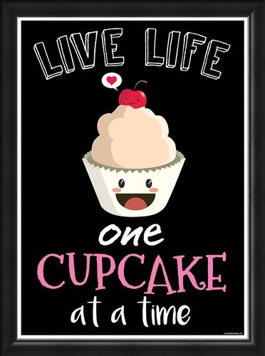 Framed Framed Cheeky Treat - Live Life One Cupcake At A Time