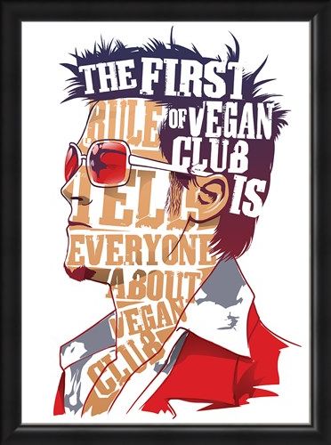 Framed Framed The First Rule Of Vegan Club Mini Poster -