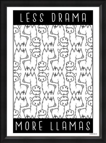 Framed Framed Less Drama More Llamas - Furry Frenzy