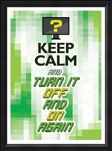 Framed Framed Keep Calm & Turn It Off & On Again - One Solution