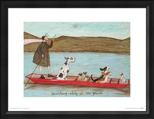 Framed Framed Woofing Along On The River - Sam Toft