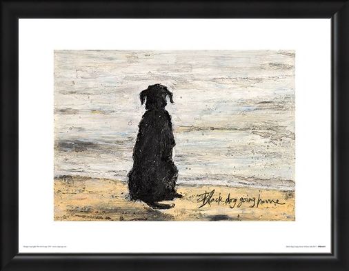Framed Framed Black Dog Going Home - Sam Toft