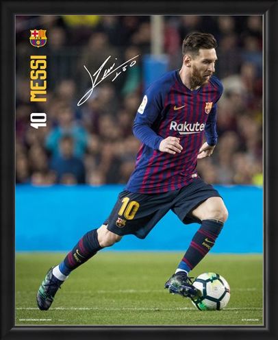 Framed Framed Messi 18-19 - Barcelona FC
