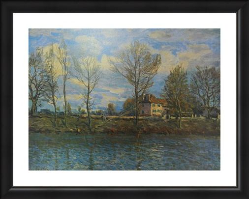 Framed Framed Island of The Grande Jatte - Alfred Sisley