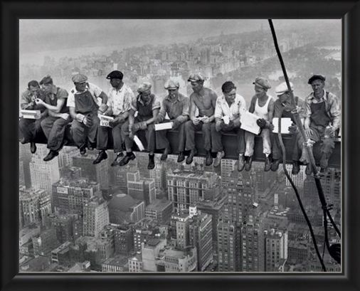 Framed Framed Lunch on a Skyscraper - Iconic New York Photo