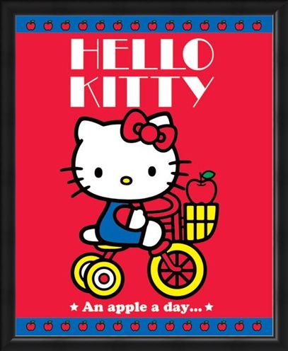 Framed Framed Hello Kitty - An Apple A Day