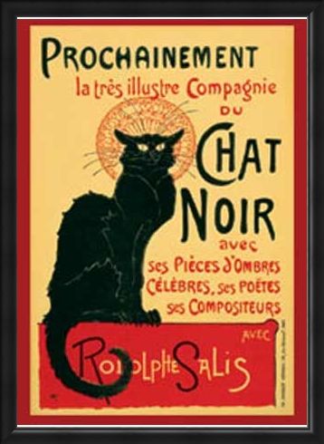 Framed Framed Tournee du Chat Noir (Turn of the Black Cat) - Theophile Alexandre Steinlen