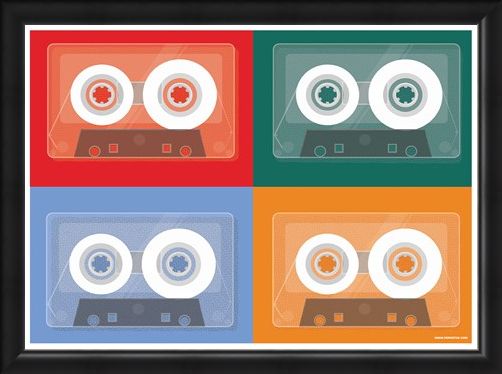 Framed Framed Colourful Tapes - Cassette Quad