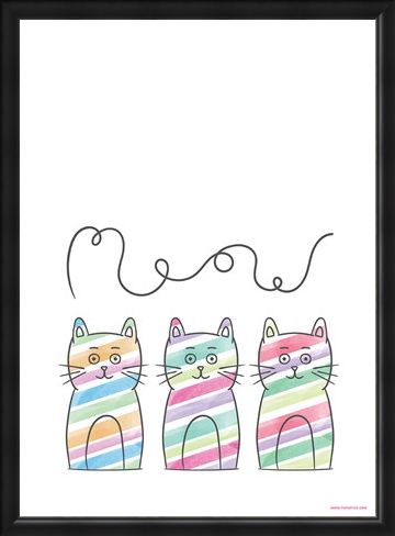 Framed Framed Meow - Stripy Trio