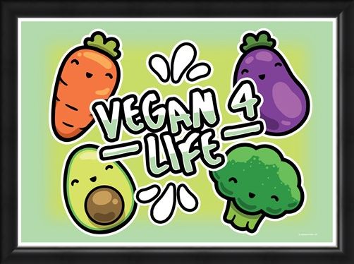 Framed Framed Fruits & Roots! - Vegan 4 Life