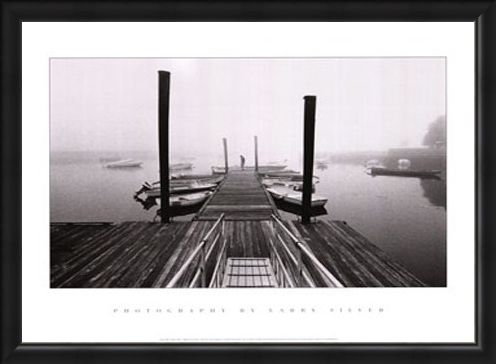 Framed Framed Misty Harbour - Larry Silver