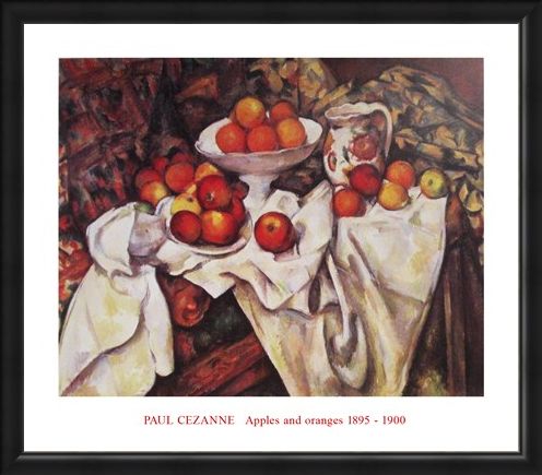 Framed Framed Apples and Oranges - Paul Cezanne