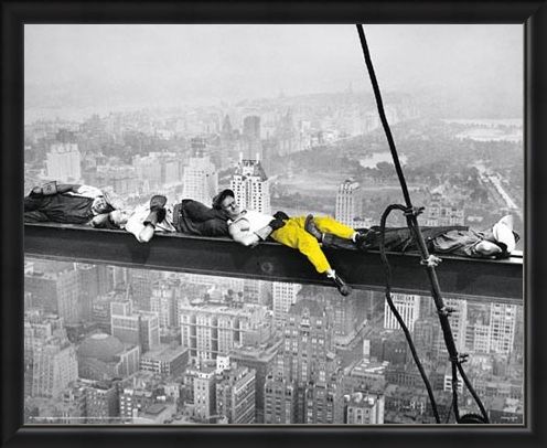 Framed Framed Yellow Highlight - Men on a Girder