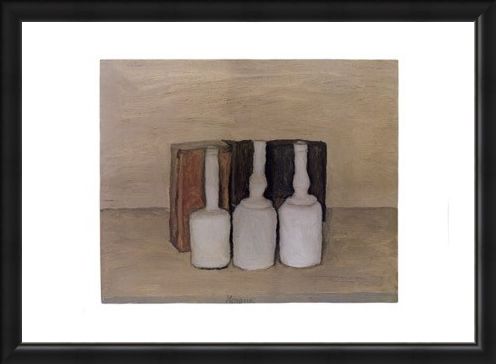Framed Framed Three Bottles - Giorgio Morandi