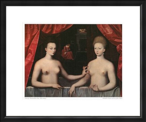 Framed Framed Gabrielle d'Estrees and one of her Sisters - School of Fontainbleau