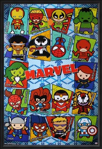 Framed Framed Kawaii Grid - Marvel