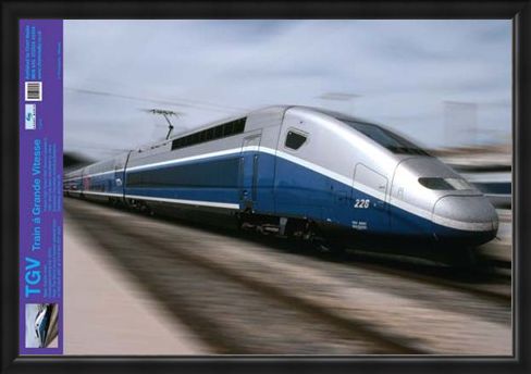Framed Framed TGV High Speed Train - Trains