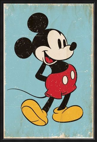 Framed Framed Retro Mickey Mouse - Walt Disney