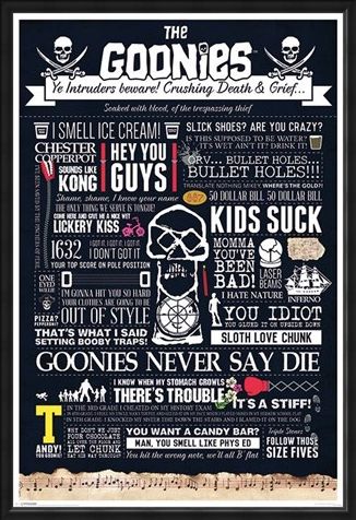 Framed Framed Intruders Beware - The Goonies Typographic
