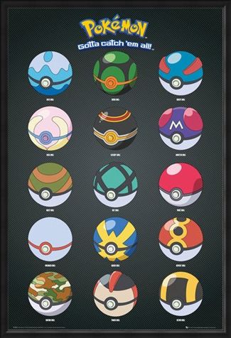 Framed Framed Pokeballs - Pokemon