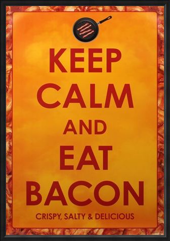 Framed Framed Crispy Salty & Delicious - Keep Calm and Eat Bacon
