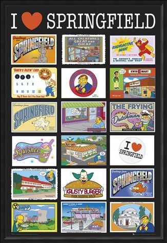 Framed Framed I Love Springfield - TV's Favourite Fictional Town