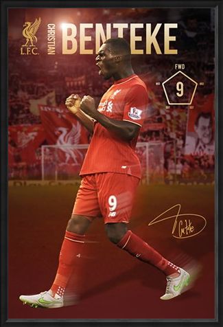 Framed Framed Christian Benteke 2015/16 - Liverpool Football Club