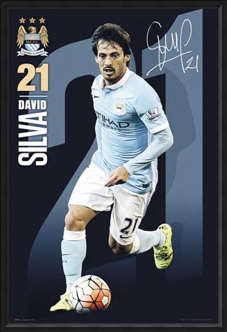 Framed Framed David Silva 2015/16 - Manchester City FC