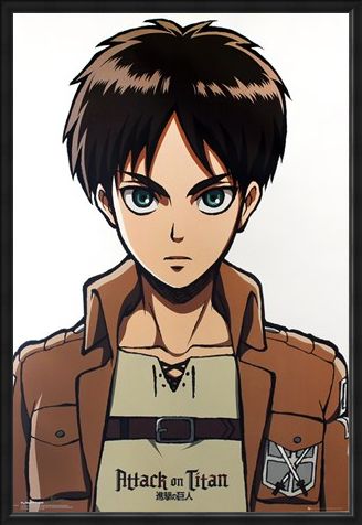 Framed Framed Eren Portrait - Attack on Titan