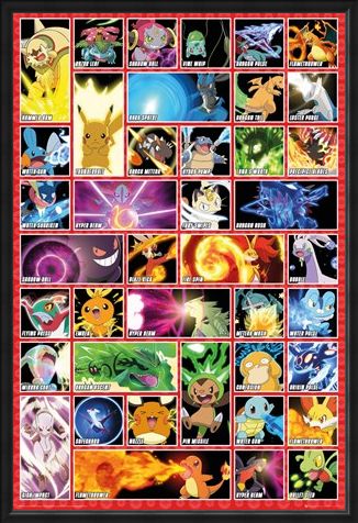 Framed Framed Character Moves - Pokemon
