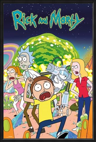 Framed Framed Rick and Morty Group - Cartoon Sitcom