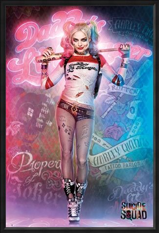 Framed Framed Harley Quinn In Neon - Suicide Squad