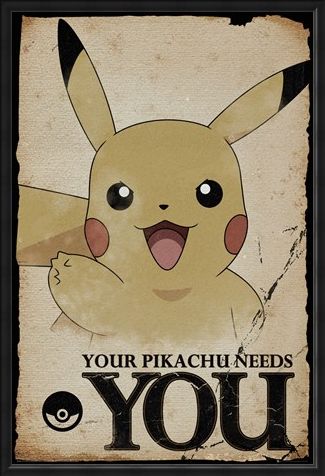Framed Framed Pikachu Needs You - Pokemon