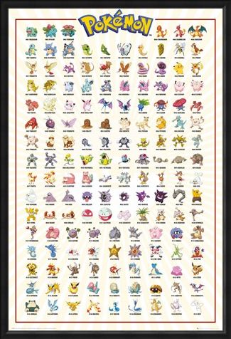Framed Framed Original 151 - Pokemon Kanto