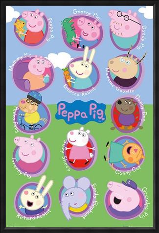 Framed Framed Lots Of Friends - Peppa Pig Multi Characters