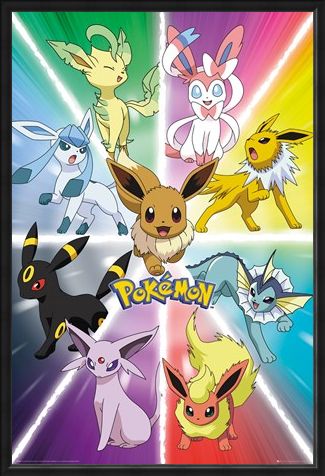 Framed Framed Eevee Evolution - Pokemon