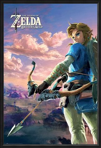 Framed Framed Breath of the Wild Hyrule Scene Landscape - The Legend of Zelda