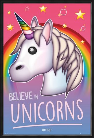 Framed Framed Believe In Unicorns - Emoji