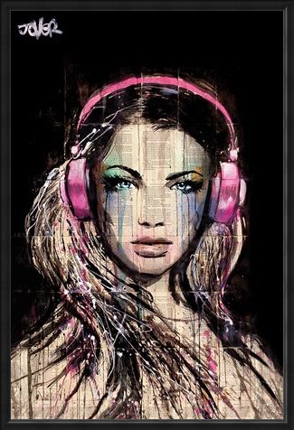 Framed Framed DJ Girl - Loui Jover