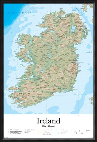 Framed Framed Emerald Isle - Map Of Ireland
