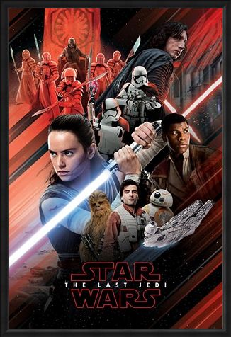 Framed Framed The Last Jedi Red Montage - Star Wars