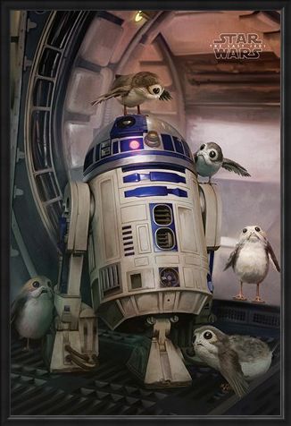 Framed Framed R2-D2 & Porgs - Star Wars The Last Jedi