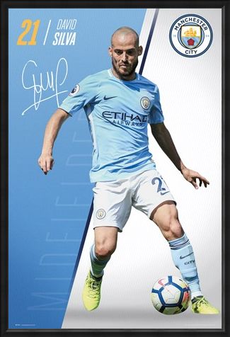Framed Framed Silva 17-18 - Manchester City