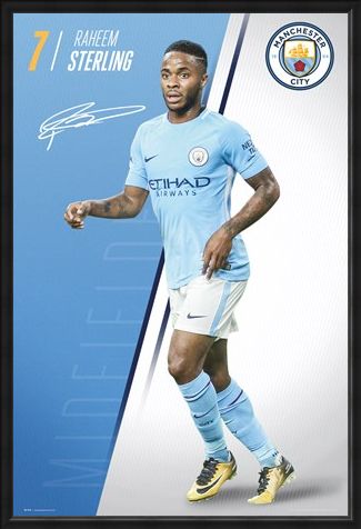Framed Framed Sterling 17-18 - Manchester City