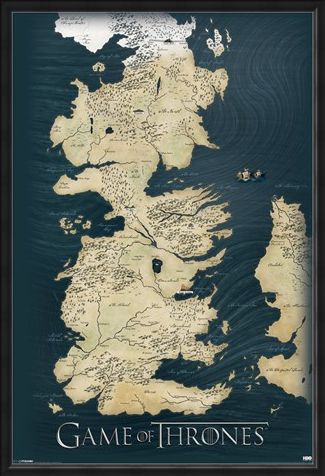 Framed Framed The Seven Kingdoms of Westeros Map - Game of Thrones
