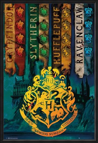 Framed Framed House Flags - Harry Potter
